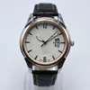 레트로 남자의 시계 럭셔리 패션 가죽 흑백 다이얼 40mm 군대 Montre Homme Quartz Watch 남자 시계 retogios homem relojes hombre