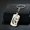 Key Rings Nieuwe DIY A-Z Hen's Metal Keychain Damesauto Keyring Simple Letter Name Keyholder Partij Gift Jewelry G230526