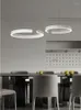 Lámparas colgantes Candelabros para comedor LED Lámpara de mesa para el hogar Sala de estar Lámpara de techo Lámpara de anillo redonda moderna