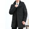 Heren Down Business Casual Winter Men Long Jacket groot formaat L-6xl Dikke warme Parkas Coats Coazed Wind Breaker Manteau Homme Hiver