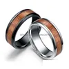 Bandringe 8mm Wolfram Finger langlebig Vintage Titan Edelstahl Holz Inlay Ring Schmuck für Männer Frauen 316L Drop Lieferung Dhqoj