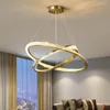 Pendant Lamps Living Room Light Luxury Modern Minimalist Atmosphere Circle Combination Hall Italian Ring Chandelier