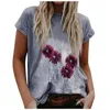 Women's T Shirts Tall Women's Summer Loose Casual Sleeve Short Printing T-shirt O-Neck Retro Top Womens Tops Fit