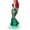 Sıradan Elbiseler Kadınlar Denizkızı Prenses Karnaval Cadılar Bayramı Kostümleri Fırfır Pullar Uzun Kuyruk Fantezi Giyim Seksi Cosplay Party Deluxe Vestidos