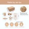 Rasseln Handys 1set Baby Sets Buche Holz Auto Spielzeug 012 Monate Bett Glocke Beißringe Für Zähne Lernen Edccation tier Holz 230525