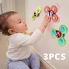 Bath Toys 3PCSSet Baby Bath Toys Funny Bathing Sucker Spinner Sug Cup Cartoon Rattles Fidget Education for Children Boys Gift 230525