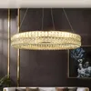 Lustres de lustres de ouro moderno lustre de cristal de ouro para sala de estar redonda lâmpada pendente de luxo decoração caseira lustre pendurado na luminária