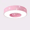 Luzes de teto modernas Lue LED simples e estrela redonda Macaron Betadão Kids Room Rosa Lâmpada Azul Montada Lâmpada para Baby Lighture