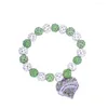 Charm Bracelets Custom Design White Green Disco Ball Crystal Beads Heart Inlay Sticker Greek Letters Iota Phi Lambda Bracelet Elastic For