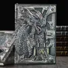 Anteckningar 3D tredimensionella Dragon A5 Notebook European Retro förtjockade PU präglade anteckningsblock Dagbok Business Present Office Supplies 230525