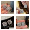 Stud Ins Fashion Earring Vintage Jewelry 925 Sterling Sier CZ Diamond Gemstones Party Hollow Women Wedding For Lover Gift Drop Deliv DHB92