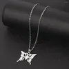 Chaînes Papillon Collier En Acier Inoxydable Petit Animal Pendentif Femmes Chaîne Ras Du Cou Colliers Déclaration Bijoux Accessoires