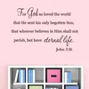 Fonds d'écran 1PC DIY Peel And Stick Amovible Bible Verse Jean 3:16 Stickers Muraux