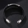 Nuovi braccialetti popolari con chiusura a fibbia in acciaio inossidabile con cinturino in pelle a tre strati per regalo da uomo