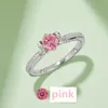 Кольцо с муассанитом, кольца с платиновым покрытием, подарок на день Святого Валентина, роскошное обручальное кольцо, пасьянс, роскошное кольцо, розовое, синее, золотое, дизайнерские украшения M23C с подарочной коробкой