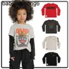 NUNUNU Autumn Winter New Boys and Girls 'Długie T-shirt haftowany nadruk okrągły szyja unisex king junior top