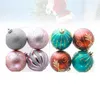Party Decoration 8pcs 8cm Christmas Hanging Balls Xmas Painting Ornaments Wall Decor (Red And Green Silver And)