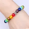 Perlé Nouveau Réglable 7 Chakras Bracelets 8Mm Pierre Naturelle Perle Élastique Yoga Bouddha Oeil De Tigre Bracelet Pour Femmes Hommes En Gros Drop Dh4Zf