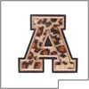 Швейные понятия инструменты Leopard Print Iron на буквах 6 см. AZ Letter Decort Appliques Diy Suppli Dhaao