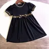 Baby Girls Designer Cotton Dress Girls Luxury Clothing Solid Color Dresses Kids Fashion Clothes Childrens Brief Clothing High Qual6272356