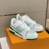 2023 Designer Sneaker Virgil Trainer Fritidsskor Kalvskinn Läder Abloh Vit Grön Röd Blå Bokstavsöverlägg Plattform Låga Sneakers Storlek 38-46 hm011106