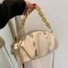 Sacs de soirée nuages plissés pour femmes chaînes en or épaisses sous les bras sac à bandoulière de luxe pochette fourre-tout sac à main boulettes Bolsos