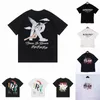 Camisetas masculinas tops tendência de verão roupas de luxo letras de rua impressão gráfica camisetas manga roupas camisetas