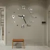 Wandklokken klokstickers 3d modern horloge keukenkwarts naald acryl huizendecoratie woonkamer stille antieke geschenken 2023