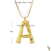 Подвесные ожерелья персонализировано 26 букв начальное бамбуковое ожерелье для женщин Алфавит Имя девочка Золотая Цвет Цвет Змеи Секция Ювелирные изделия DRO DHSJH