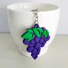 Keychains 1 Creative PVC Soft Simulated Fruit Bag Pendant Small Gift Spotted Keychain Accessories G230525