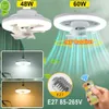 Nowy 360 obrotowy wentylator sufitowy E27 Inteligentny wentylator z zdalnym wentylatorem LED światło wentylatora do salonu TOP Light 85-265V