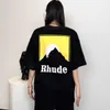 Tasarımcı Moda Giyim Tees Tshirt Rhude Rhude Amerikan High Street Marka Yaz Günlük Karikatür Leopar Hayvan Desen Baskılı Kısa Kollu Tişörtler Erkekler HDMU