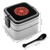 Ensembles de vaisselle Fire Red Double Layer Bento Box Portable Lunch For Kids School Logo Chili Rhcp Peppers