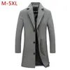 Herrjackor m-5xl män stor storlek casual långjacka höst vinter manlig affärsfast outwear vindbrytning parkas trench varsity frock coat cf2