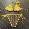 Klassisk kvinna Tvådel badkläder designer baddräkt brev tryck strandbaddräkter för kvinnors bikinis rygglösa varumärke kläder