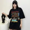 Designer modekläder T-shirts T-shirt Rhude American High Street Letter Slogan Tryckt Män Dam Lovers Lös Mångsidig Kortärmad T-shirt Bomull Streetwear Till