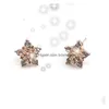 Charm Ladies Crystal Flake Snow Statement Stud örhängen för Elgant Women Girl Sier Guld Söt örhänge Fashion Jewelry Drop Delivery DHVD2