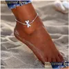 Fußkettchen Ankunft Libelle Kristall Sandalen Knöchel Armband Sier Strand Dame Fuß Schmuck am Bein Drop Lieferung Dhkz2