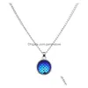 Pendant Necklaces Romantic Mermaid Fish Scale Necklace Beautif Color Shiny Alloy For Woman Girl Vacation Jewelry Drop Delivery Pendan Dh1Iz