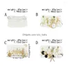 Beaded Strand Fashion Pearl Letter Starfish Pendant Bracelet Set For Women Summer Beach Party Imitation Sexy Jewelry Gift Drop Deliv Dhc3T