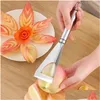 Fruit Vegetable Tools Stainless Steel Carving Knife Triangar Shape Slicer Platter Nonslip Blade Kitchen Tool Drop Delivery Home Ga Dhgcn