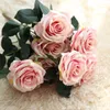 Flores decorativas 1 Bunco 10Heads Silk Rose Artificial Bouquet Casamento Decoração em casa para decoração azul