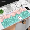 Коврики милый зеленый коврик для мыши в стиле аниме Kawaii Rabbit большой 900x400 удлиненный резиновый коврик для компьютерной клавиатуры ковер коврик для мыши подарки офисный настольный коврик