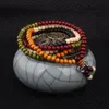 Braccialetti con ciondoli 108 pezzi Gioielli etnici di moda Bodhi Buddha Perline Bracciale vintage Bracciale in legno di sandalo multistrato fatto a mano puro Fascino