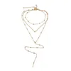 Kedjor Kvinnors halsband trendig flerskiktad charmig sexig dreat presentidékedja Geometriska smycken vintage halsband för tonårsflickor