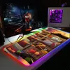 Pads One Piece RGB Mouse Pad Desk Protector Wired Pads Gamer Diy Anime Rug Office Computer Mat Gaming Room Accessories Csgo Carpet