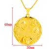 Femmes hommes pendentif chaîne ronde poisson fleur motif réel or jaune 18 carats rempli solide mode bijoux cadeau