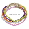 Perlé Strand 5Pcs / Set Bohème Mtilayer Colorf Pour Femmes Élastique À La Main Perles Charme Bracelet Femme Boho Bijoux Drop Delivery Brac Dhalr