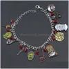 Chain Zxmj Jason Voorhees Bracelet Horror Movie Black Friday Cartoon Figure Bracelets Charm Vintage For Halloween Jewelry Gifts Drop Dhnr1