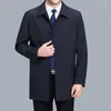 Мужские куртки 2023 весна и осенняя модная куртка мужская средняя длина повседневная бутик -костюм простой стиль простой стиль